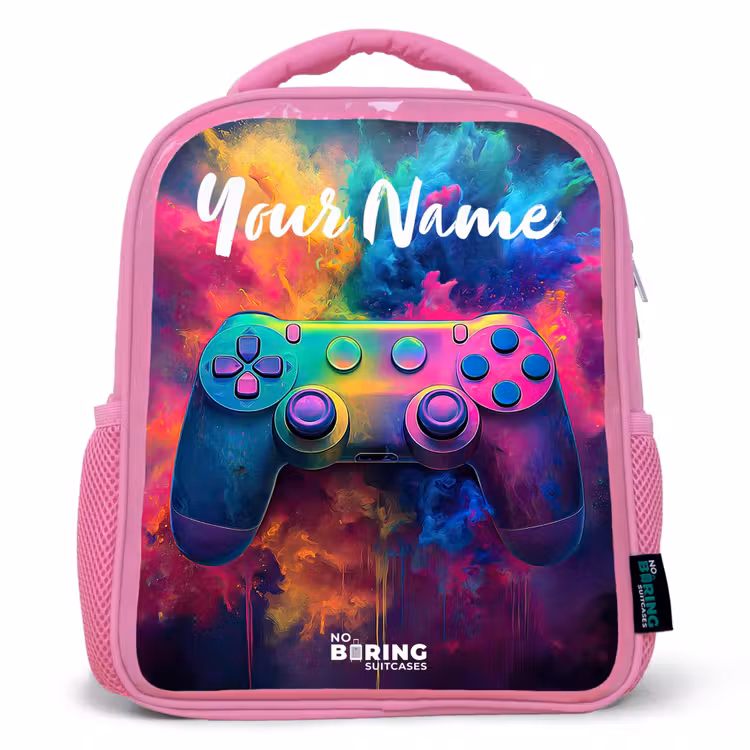 Game - Controller - Kleurrijk - Explosie Kinderrugzak - Roze middel -3d