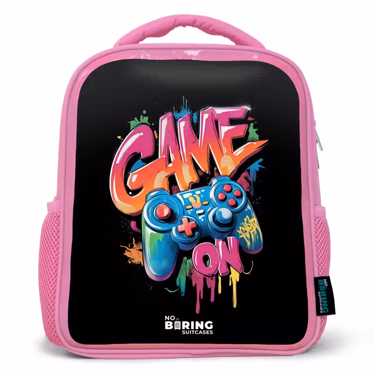 Game - Controller - Graffiti - Neon Kinderrugzak - Roze middel -3d