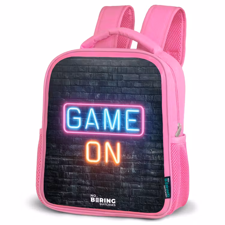 Game - Letters - Neon Kinderrugzak - Roze middel -schuin