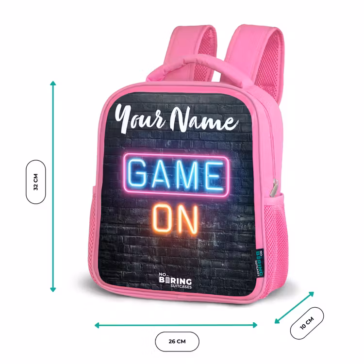 Game - Neon - Muur Kinderrugzak - Roze middel -productfoto_formaten