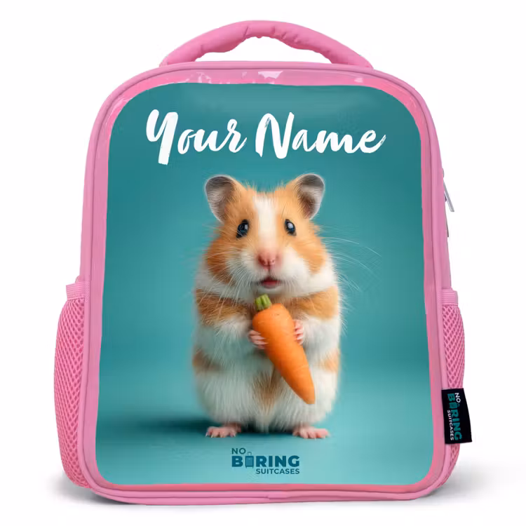 Hamster - Wortel - Dier Kinderrugzak - Roze middel -3d