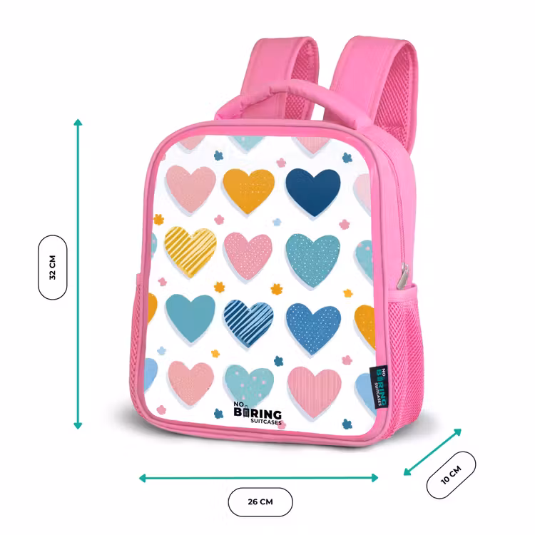 Hartenpatroon Kinderrugzak - Roze middel -productfoto_formaten