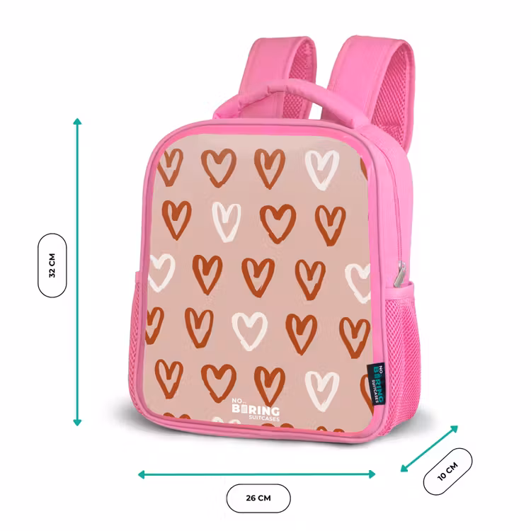 Hartjes patroon in roze en wit Kinderrugzak - Roze middel -productfoto_formaten