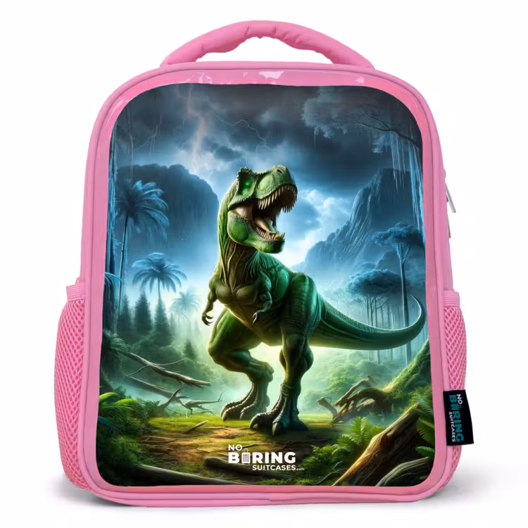 Junglosaurus Kinderrugzak - Roze middel -3d