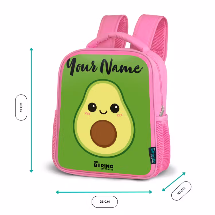 Kawai - Avocado - Groen Kinderrugzak - Roze middel -productfoto_formaten