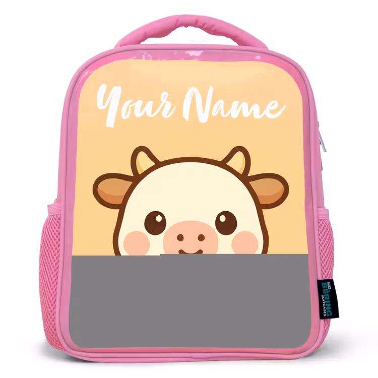 Kawai - Koe - Bruin Kinderrugzak - Roze middel -3d