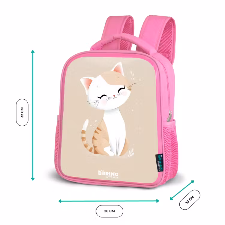 Kitten in de kleuren beige en wit Kinderrugzak - Roze middel -productfoto_formaten