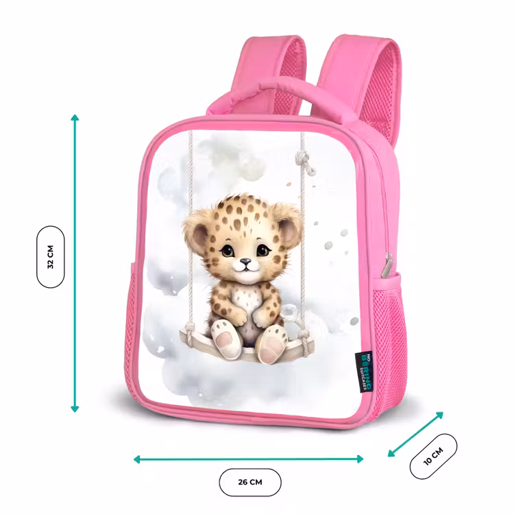 Luipaard - Dier - Kinderen Kinderrugzak - Roze middel -productfoto_formaten