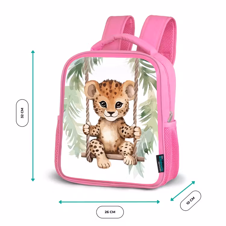 Luipaard - Dier - Kinderen - Jungle Kinderrugzak - Roze middel -productfoto_formaten