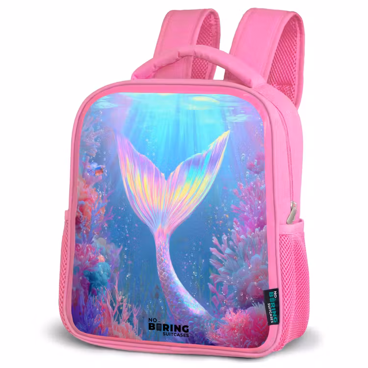 Zeemeermin - Koraal - Water Kinderrugzak - Roze middel -schuin