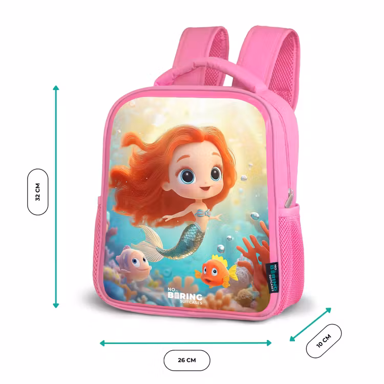 Zeemeermin - Vissen - Koraal Kinderrugzak - Roze middel -productfoto_formaten