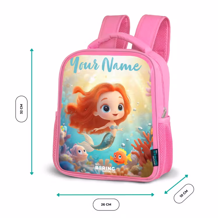 Zeemeermin - Vissen - Koraal Kinderrugzak - Roze middel -productfoto_formaten