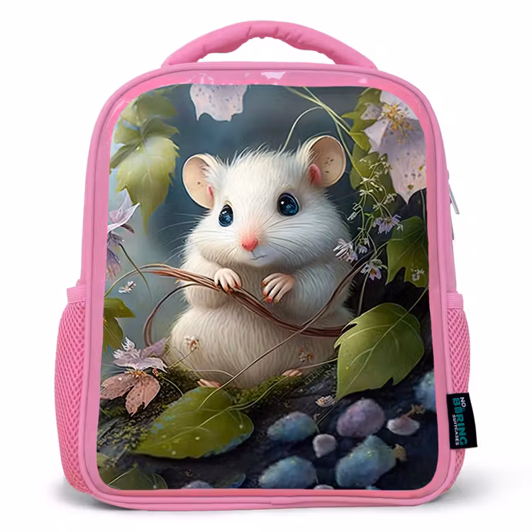 Muffin Muisje Kinderrugzak - Roze middel -3d