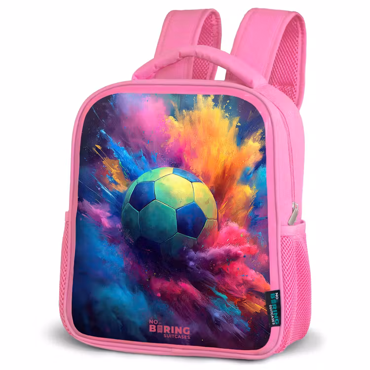 Neon - Bal - Kleurrijk Kinderrugzak - Roze middel -schuin