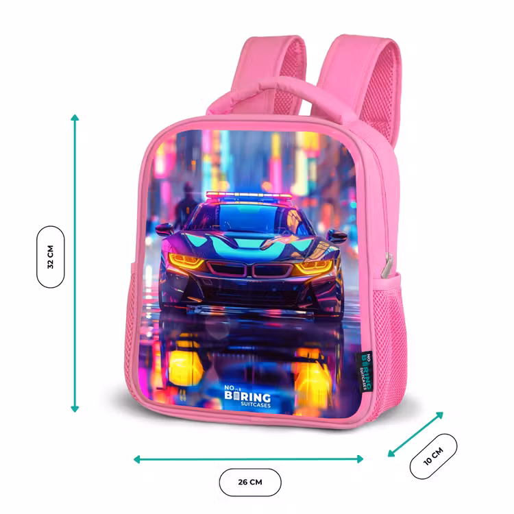 Neon nightcar Kinderrugzak - Roze middel -productfoto_formaten