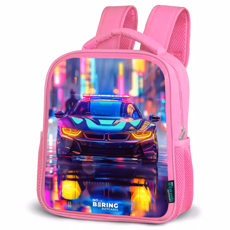Neon nightcar Kinderrugzak - Roze middel -schuin