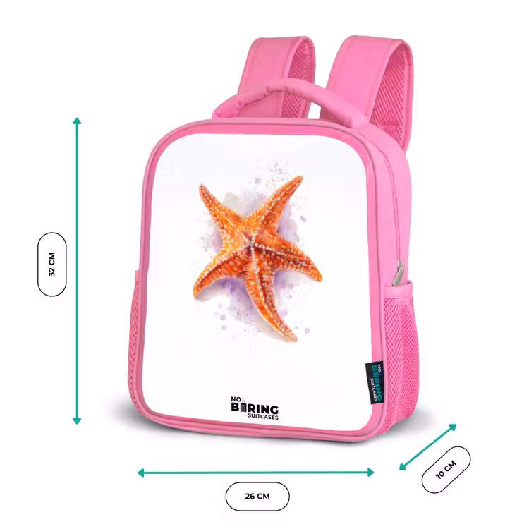 Oranje Zeester Illustratie Kinderrugzak - Roze middel -productfoto_formaten