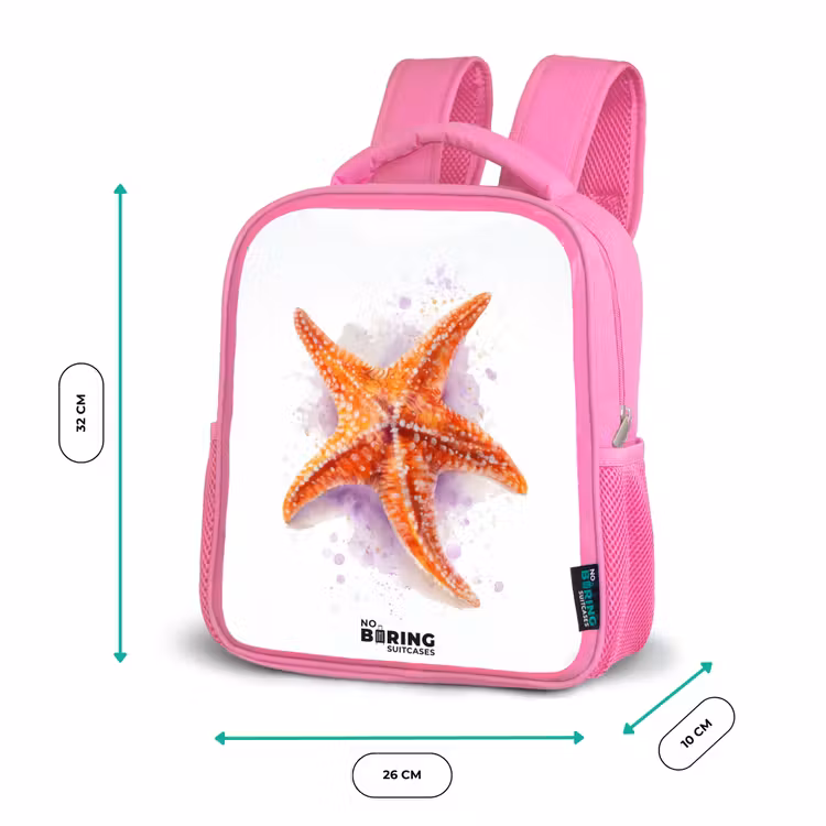 Oranje Zeester Illustratie Kinderrugzak - Roze middel -productfoto_formaten