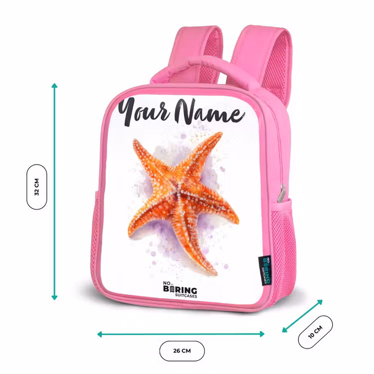 Oranje Zeester Illustratie Kinderrugzak - Roze middel -productfoto_formaten