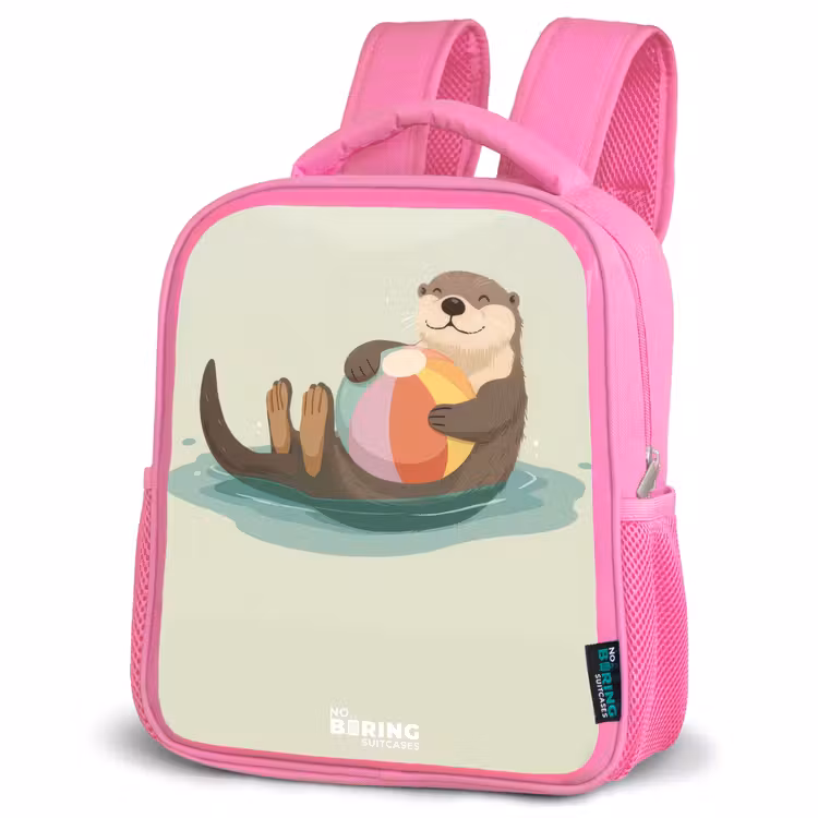 Otter - Strandbal - Water Kinderrugzak - Roze middel -schuin
