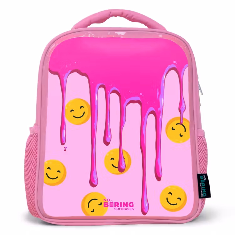 Verf - Smiley - Roze Kinderrugzak - Roze middel -3d