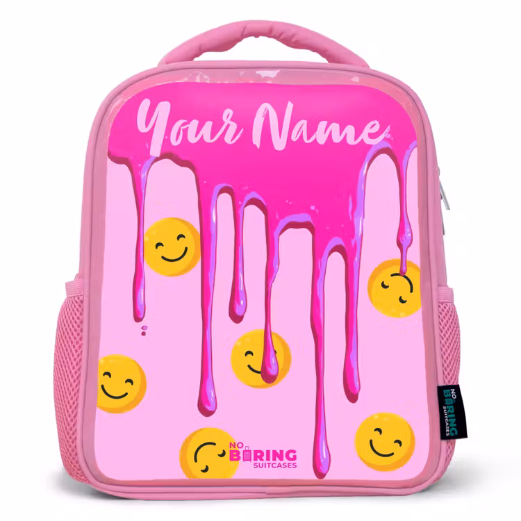 Verf - Smiley - Roze Kinderrugzak - Roze middel -3d