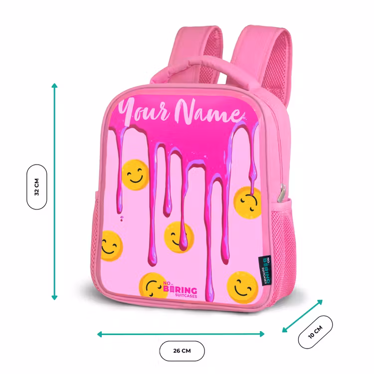 Verf - Smiley - Roze Kinderrugzak - Roze middel -productfoto_formaten