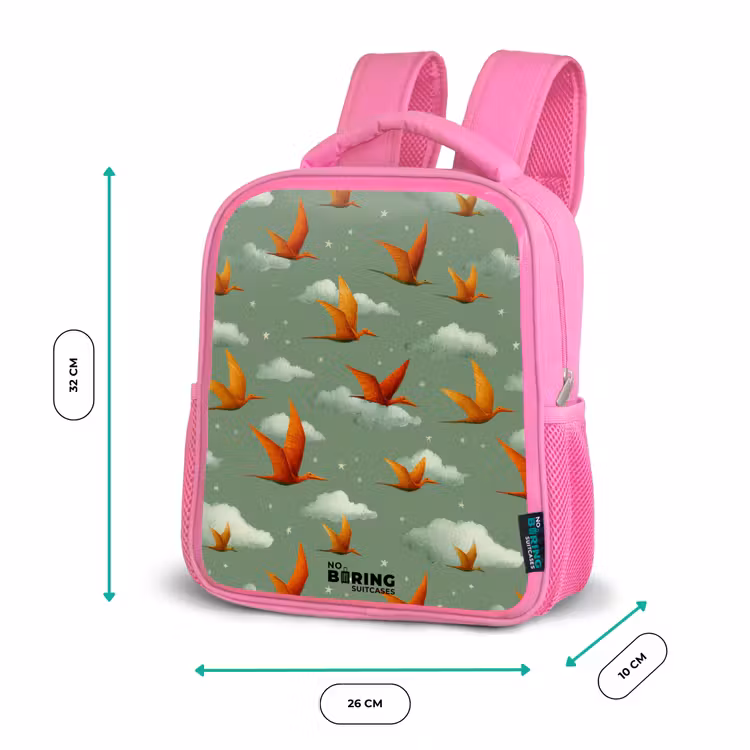 Patroon - Dino - Pterosaurussen Kinderrugzak - Roze middel -productfoto_formaten