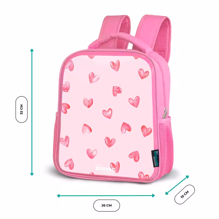Roze hartjes Kinderrugzak - Roze middel -productfoto_formaten