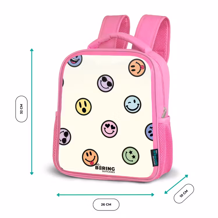 Speelse smiley-mix Kinderrugzak - Roze middel -productfoto_formaten