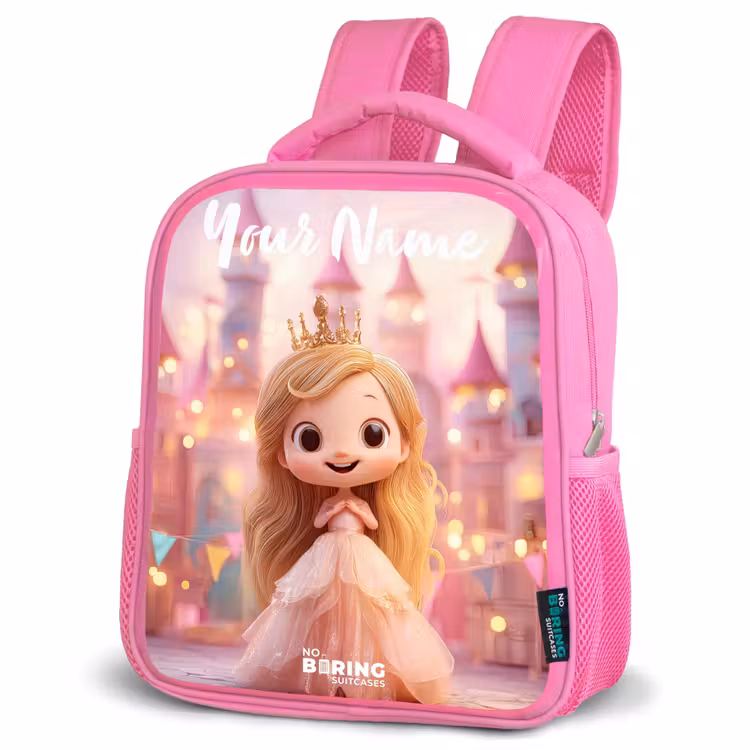 Prinses - Roze - Kasteel Kinderrugzak - Roze middel -schuin