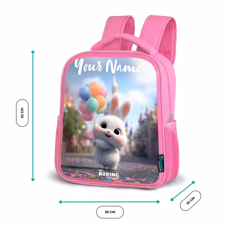 konijn - Ballonnen Kinderrugzak - Roze middel -productfoto_formaten