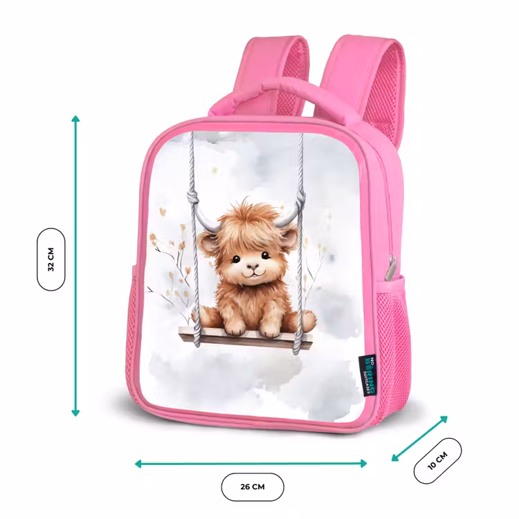 Schotse hooglander - Dier - Kinderen Kinderrugzak - Roze middel -productfoto_formaten