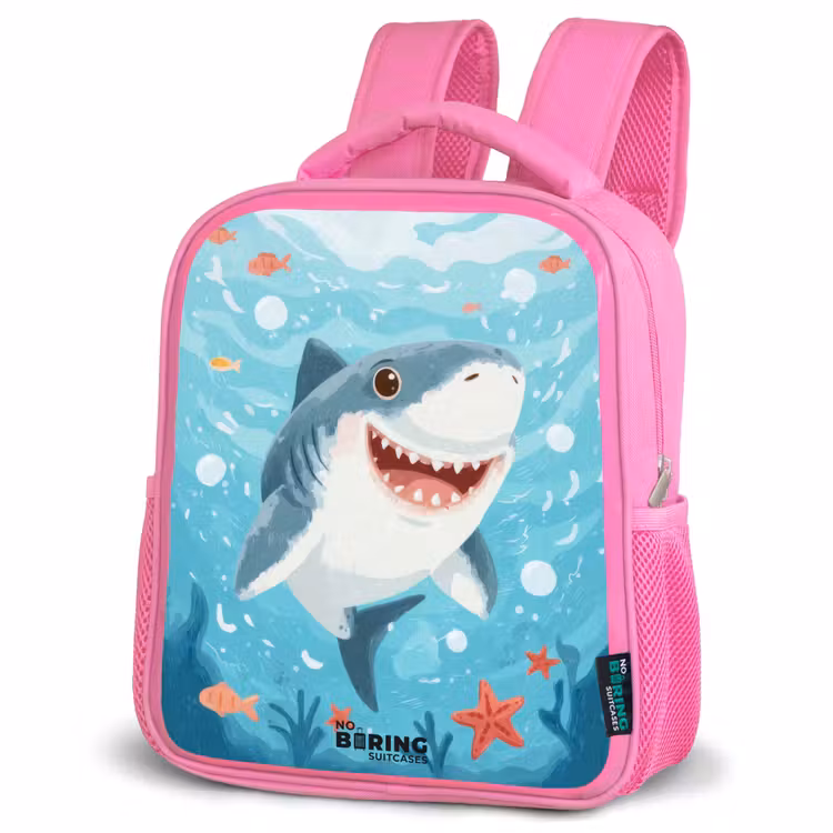 Haai - Water - Zee Kinderrugzak - Roze middel -schuin