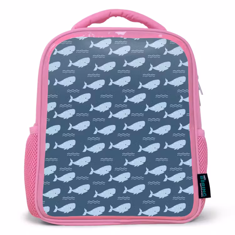 Klein - Oceaan - Golven - Blauw Kinderrugzak - Roze middel 863 -3d