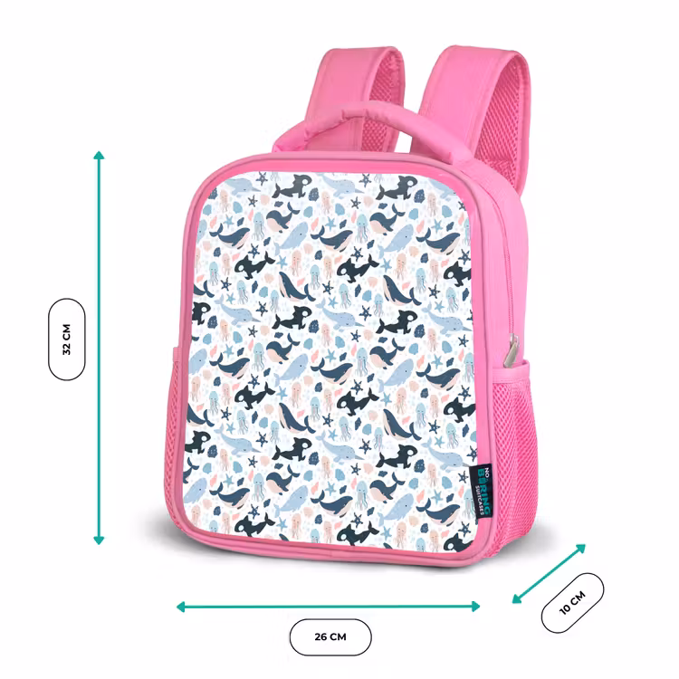 Klein - Oceaan - Walvissen - Octopus Kinderrugzak - Roze middel 863 -productfoto_formaten