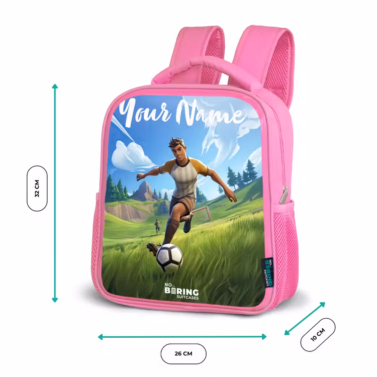 Voetbal - Jongen - Goal - Voetbaltenue Kinderrugzak - Roze middel -productfoto_formaten