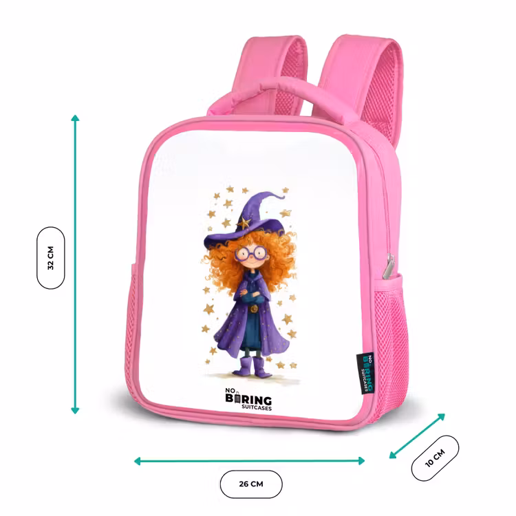 Sterrenmagie met krullen Kinderrugzak - Roze middel -productfoto_formaten