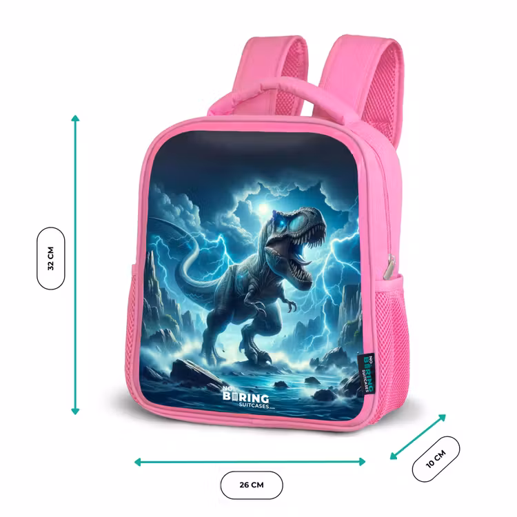 Donderslagdino Kinderrugzak - Roze middel -productfoto_formaten