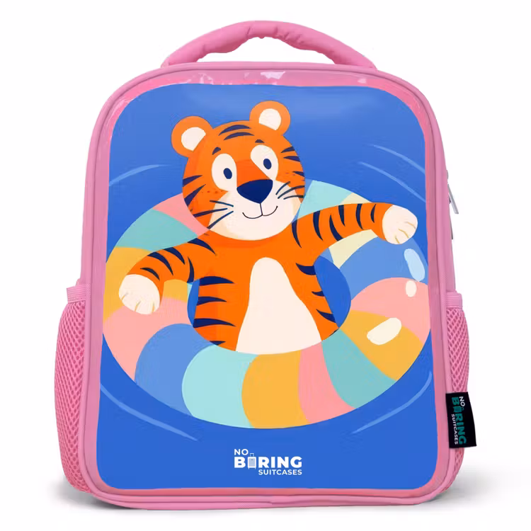 Tijger - Zwemband - Water Kinderrugzak - Roze middel -3d