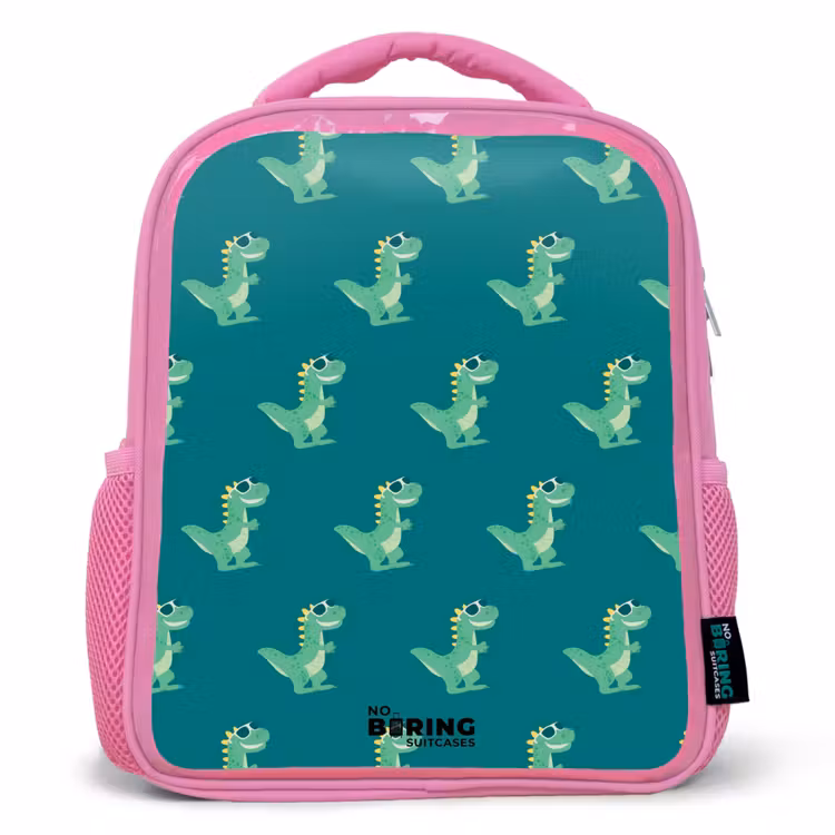 Tyranosaurus specs Kinderrugzak - Roze middel -3d