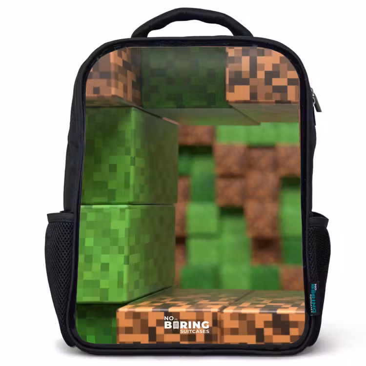 Close-up met pixelachtige blokken Rugzak - Zwart middel -3d