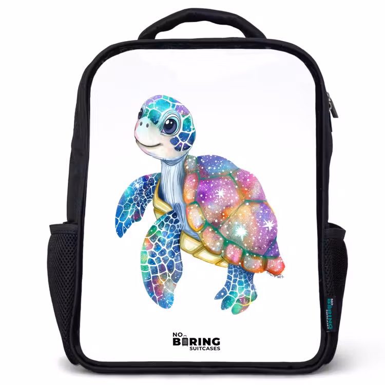 zeeschildpad vol kleuren Rugzak - Zwart middel -3d