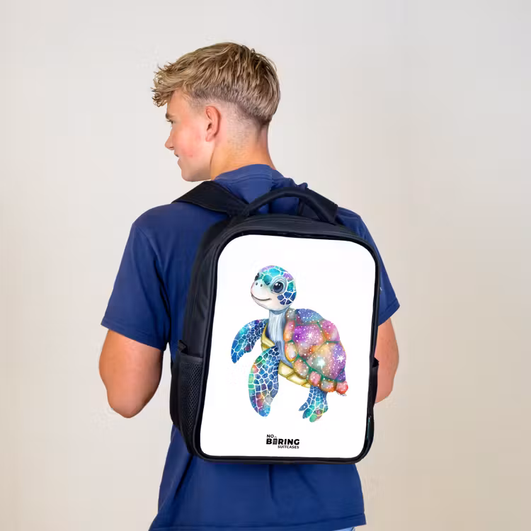 zeeschildpad vol kleuren Rugzak - Zwart middel -sfeer8