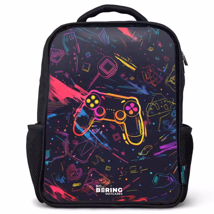 Gamerwereld in neonstijl Rugzak - Zwart middel -3d
