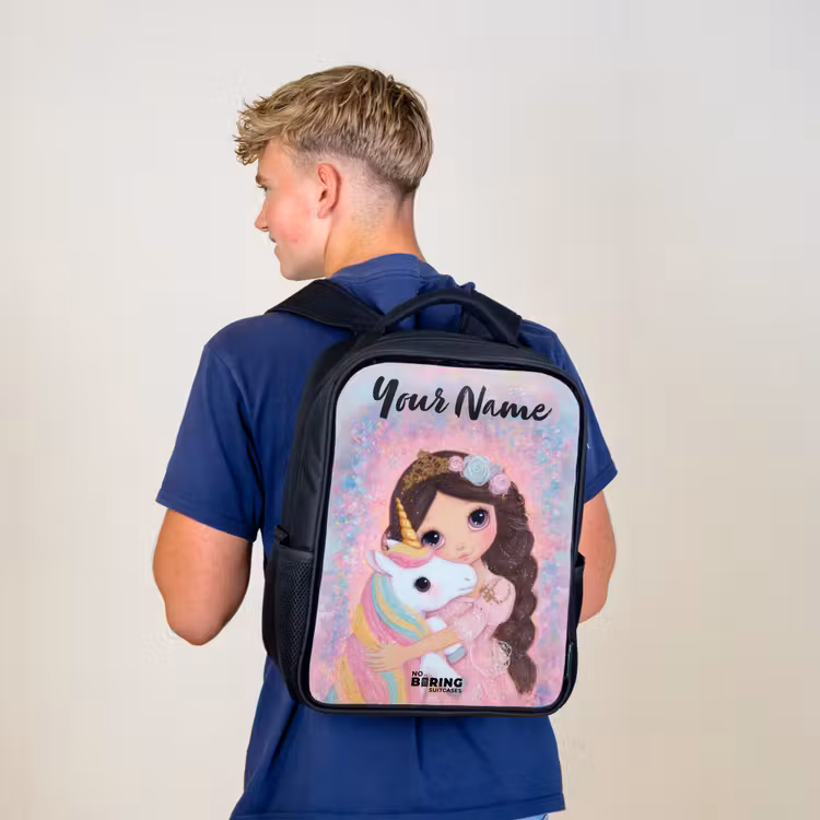 Meisje - Eenhoorn - Glitter Rugzak - Zwart middel -sfeer8