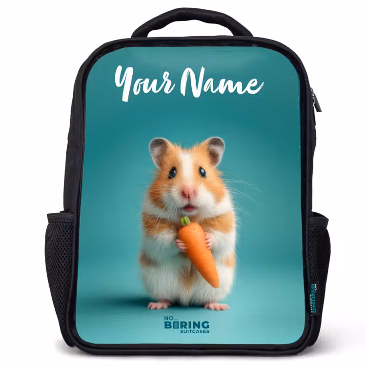 Hamster - Wortel - Dier Rugzak - Zwart middel -3d