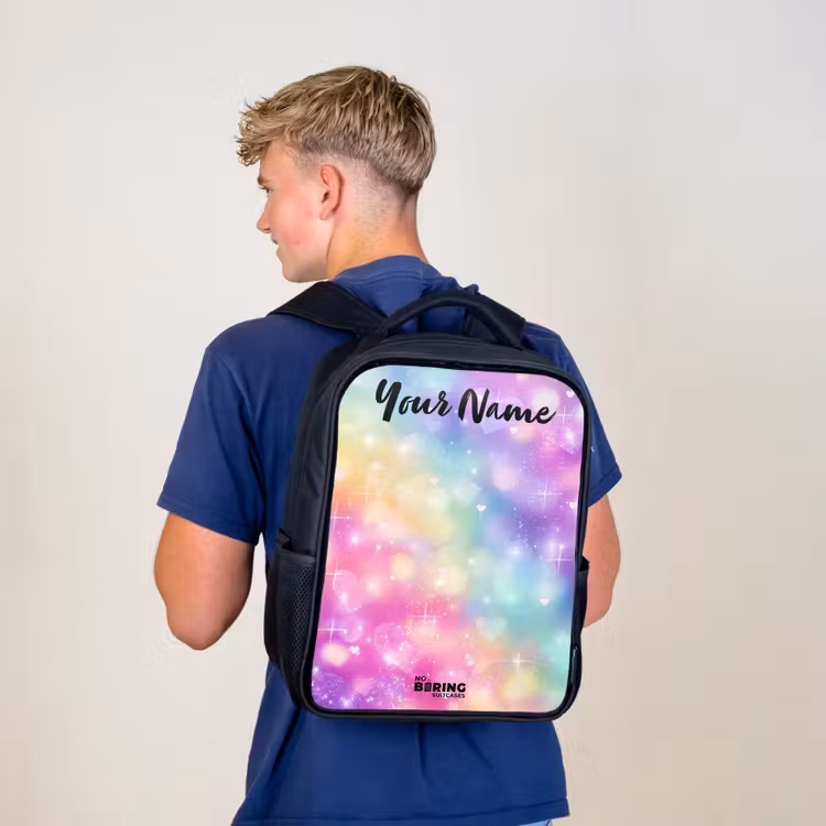 Licht - Regenboog - Hartjes Rugzak - Zwart middel -sfeer8
