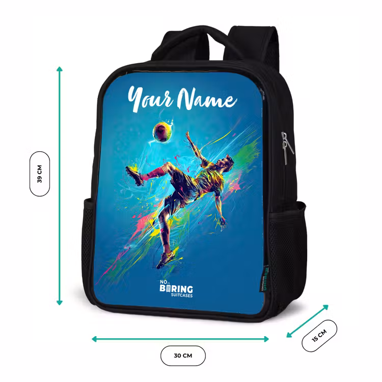 Neon - Voetbal - Schop - Kleurrijk Rugzak - Zwart middel -productfoto_formaten