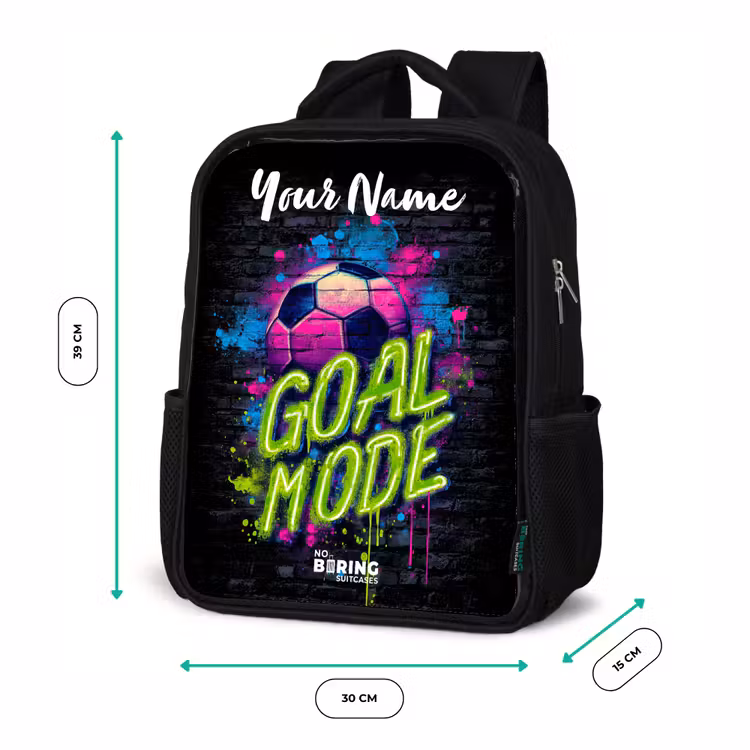 Neon - Graffiti - Voetbal - Kleurrijk Rugzak - Zwart middel -productfoto_formaten